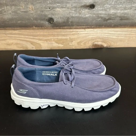 Skechers Women's Go Walk Chukka Shoes Blue Air Cooled Goga Mat Slip On Size 8.5 - Picture 4 of 9